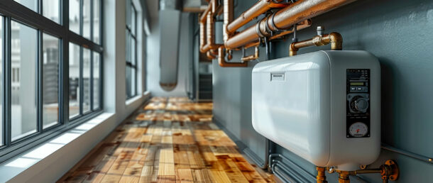 Interior of a modern boiler room.