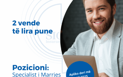 NJOFTIM PËR VEND TË LIRË PUNE-Specialist i Marrjes ne Sigurim, Tiranë