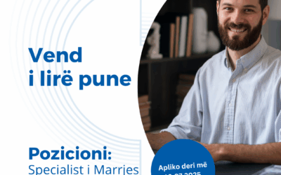NJOFTIM PËR VEND TË LIRË PUNE- Specialist i Marrjes në Sigurim,  Njësi shitje në Rinas