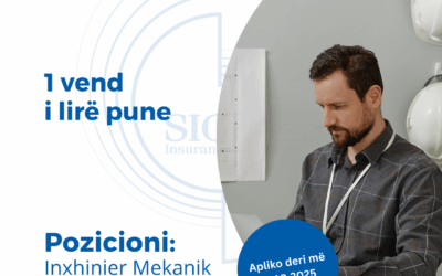 NJOFTIM PËR VEND TË LIRË PUNE - Inxhinier Mekanik