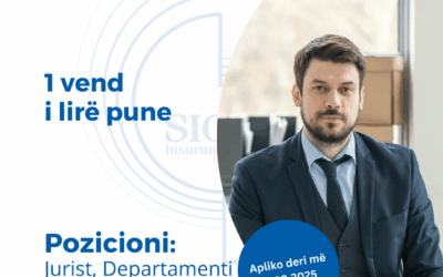 NJOFTIM PËR VEND TË LIRË PUNE- Jurist, Departamenti i Regresit, Tiranë