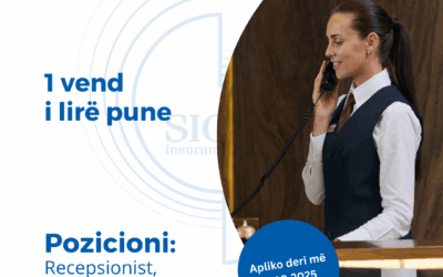 NJOFTIM PËR VEND TË LIRË PUNE- Recepsionist, Tiranë