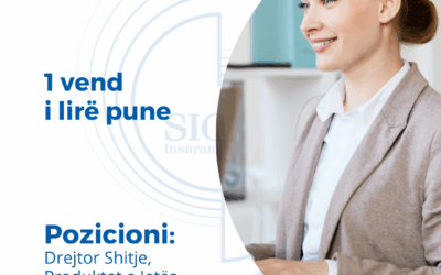 NJOFTIM PËR VEND TË LIRË PUNE- Drejtor shitje Produket e Jetës dhe Pensioneve, Durrës