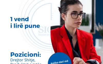 NJOFTIM PËR VEND TË LIRË PUNE - Drejtor shitje produket e Jetës dhe Pensioneve, Vlorë