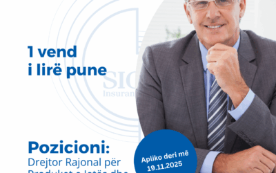 NJOFTIM PËR VEND TË LIRË PUNE - Drejtor Rajonal për Produket e Jetës dhe Pensioneve, Kukës