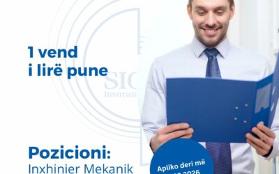 NJOFTIM PËR VEND TË LIRË PUNE- Inxhinier Mekanik