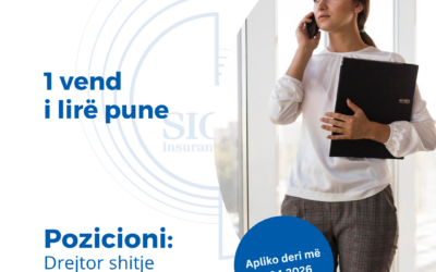 NJOFTIM PËR VEND TË LIRË PUNE - Drejtor shitje produket e Jetës dhe Pensioneve, Gjirokastër